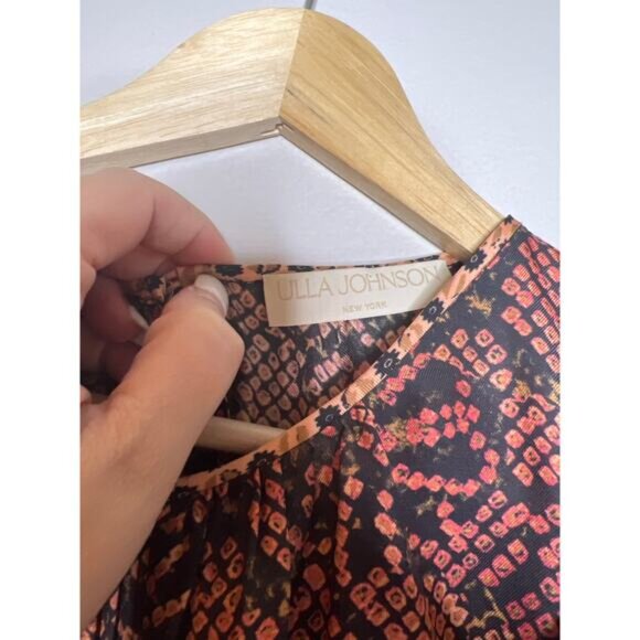 NEW Ulla Johnson Josefine Silk Layered Sleeves Top Women's Pink Thistle Size: 4 - Picture 4 of 7